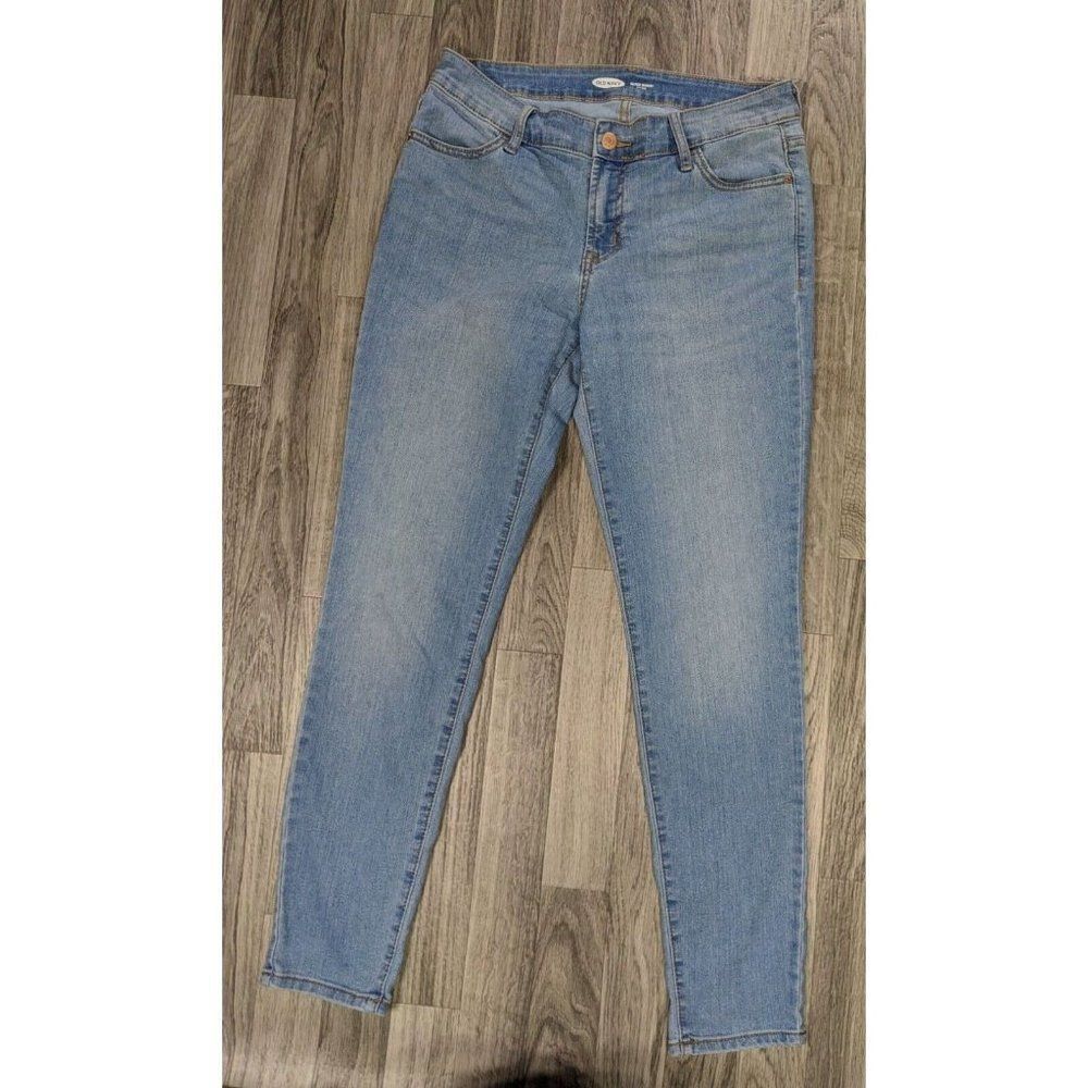 (3/$35) Old Navy Womens Size 6 Super Skinny Mid Rise Denim Blue Jeans
